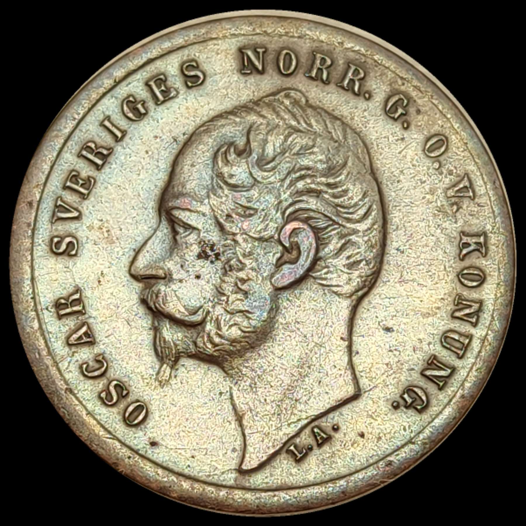 1-�re-1857---Oscar-I---Sweden--Possible-Doubled-Die-